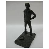 Vintage 11" Tall Bronze Cowboy Statue