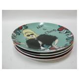 Set Four 8" Diameter Delish Plates One Is Chipped