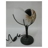 12" Tall Ceramic & MetalNautilus Lamp Untested 12" Tall Ceramic & MetalNautilus Lamp Untested