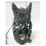 11" Tall Iron Hanging Owl Electric Lantern Works 11" Tall Iron Hanging Owl Electric Lantern Works