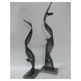 Two Decorative Metal Candle Holders See Info