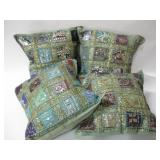 Four 14"x 14" Decorative Throw Pillows