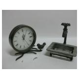 8"x 6" Metal Clock Untested & Metal Soap Dish 8"x 6" Metal Clock Untested & Metal Soap Dish