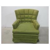 Vintage Greem Cushioned Chair - Stains & Wear