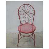 16"x 16"x 36" Red Metal Parlor Chair