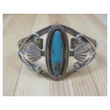 Bell MFG Sterling Turq., Bracelet Hallmarked