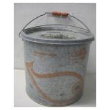 Vtg Galvanized Metal Minnow Bucket