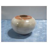 Signed Native American Pottery Jar 4' Tall