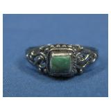 Vtg S.S. SW Turquoise Ring Hallmarked