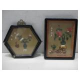 Two Vtg Chinese Shadow Boxes W/Carved See Info