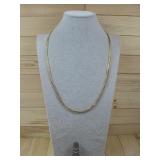 Multistrand Goldtone Necklace W/ Criss Cross Ring