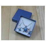 S.S. Synthetic Opal Necklace & Earring Set See