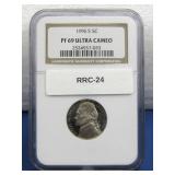 Graded 1996-S PF 69 Ultra Cameo 5 Cent