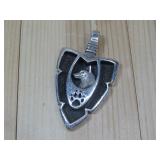 Sterling Silver Wolf & Paw Print Arrowhead See