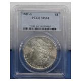 Silver Morgan Dollar 1882-S PCGS Graded