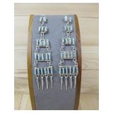 Zuni S.S. Chandelier Needlepoint Turq Earrings See