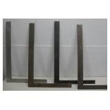 Four Vtg Metal L-Square Tools
