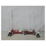 Two Heavy Duty Floor Jacks W/Jack Stands See