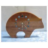 Bear Clock W/ Stones see Info
