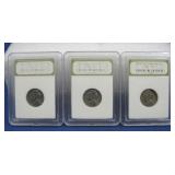 Three Early Jefferson Nickels 1954-1956-1959