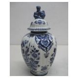Vtg Holland Delfy Blue Ginger Jar 11'