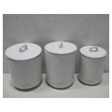 Three Ceramic Magnolia Canisters