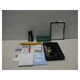 Assorted Office Supplies W/Brass Trinket Box