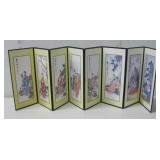 Vtg Asian Mini Eight Panel Folding Screen See Info