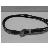 1993 Leather Western Belt W/Silvertone Heart See