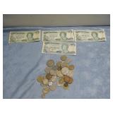 Assorted Foreign Currency & Foreign Coins