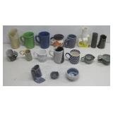 Assorted Glazed Pottery Mugs & Cups