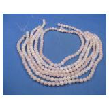 Six Rose Quartz 8mm Bead Strands 15' Each