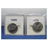 Two P&D Brilliant Uncirculated 1999 New Jersey See
