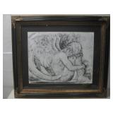 Signed Original Angel Art In Decorative  See Info
