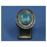 Vtg S.S. Native American Turquoise Ring Tested
