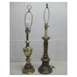 Two Vtg Brass Table Lamps Tallest 32.5' See Info