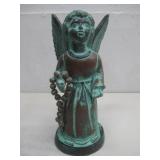 Clay Angel Statue W/Beaded Rosary 14'