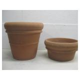 Two Terra Cotta Planter Pots Largest 14' x 15'