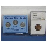 Graded 1944-S Penny MS66 RD See Info