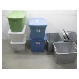 Eleven Assorted Storage Bins W/Lids