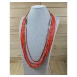 Two Red Beaded Necklaces