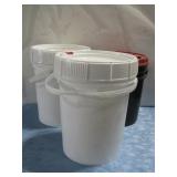 Three Plastic BucketsW/Lids