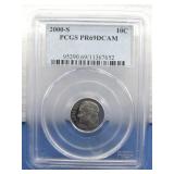 Graded 2000-S 10 Cent PCGS PR69 DCAM