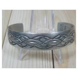 Belinda Woody Metal Cuff Bracelet Hallmarked