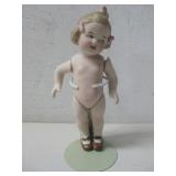 Vtg German Bisque Jointed Doll 7' Tall