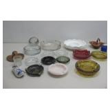 Assorted Ashtrays Milk Glass, Crystal See Info