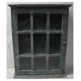 Vtg Primitive Style Green Wood Cabinet See Info