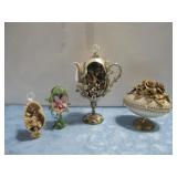 Four Decorative Egg Decor Largest 9.5'