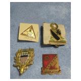 Four Vtg European Military Pins See Info