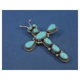 S.S. Navajo Bobby Johnson Turq Dragonfly Brooch